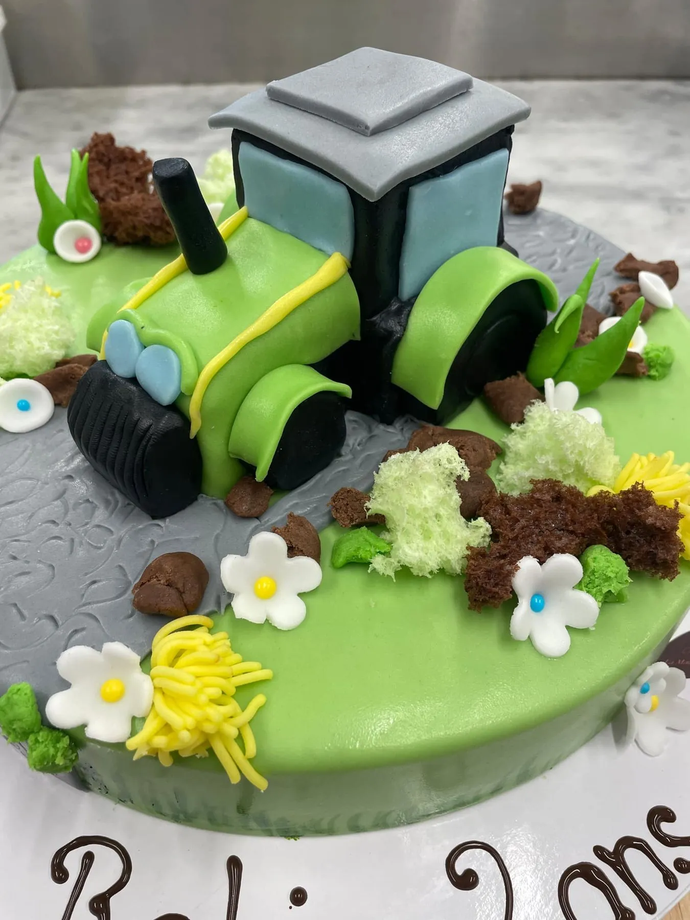 Tractortaart in het veld