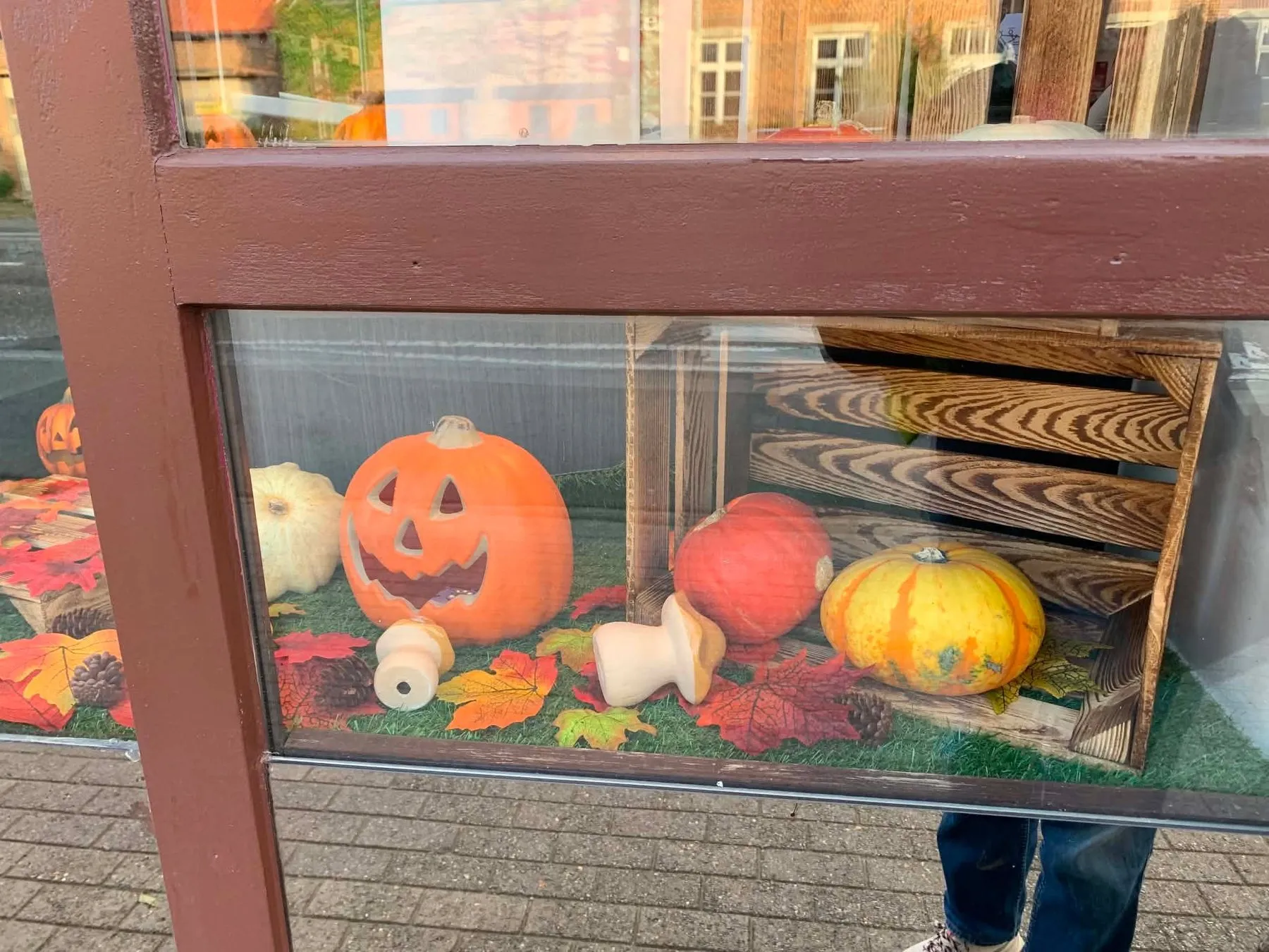 Herfstetalage met pompoenen